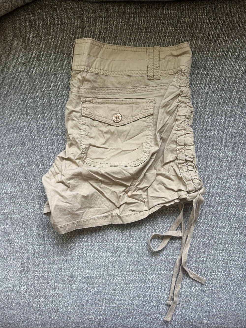 Kiss Beige Drawstring Side-Detail Bermuda Shorts